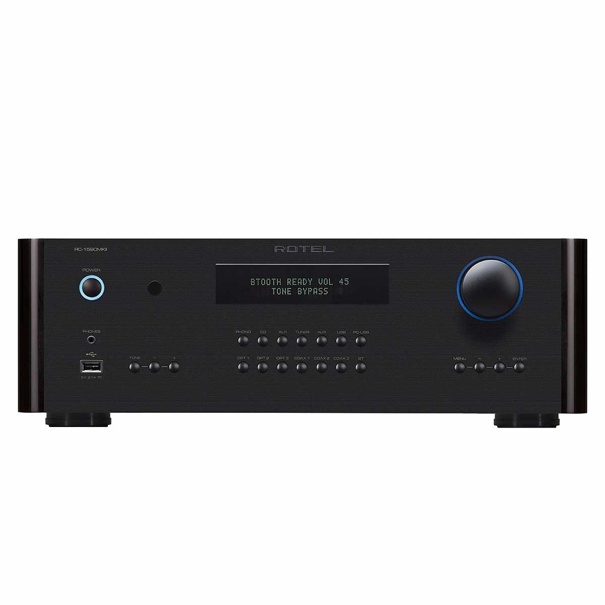 Rotel RC-1590 MKII Stereo Preamplifier, Black, front view