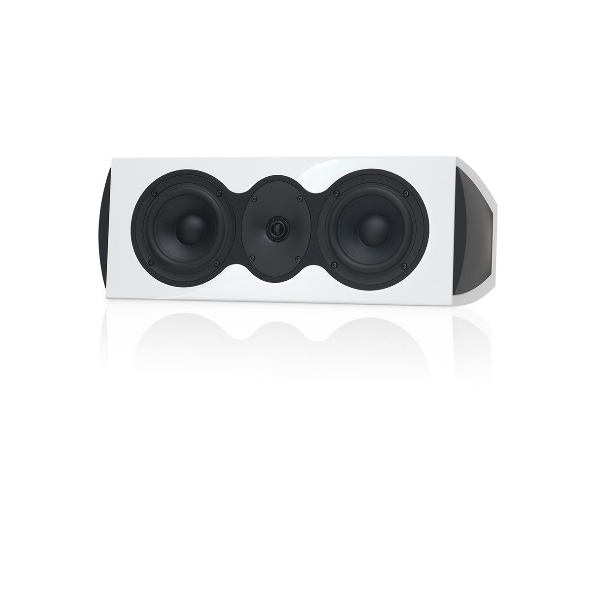 Revel C205 2-way Center Channel Loudspeaker - Gloss White, no grille - angled front view