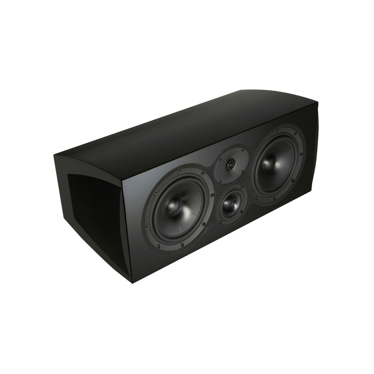 Revel C208 3-way Center Channel Loudspeaker - Black without grille - angled front view