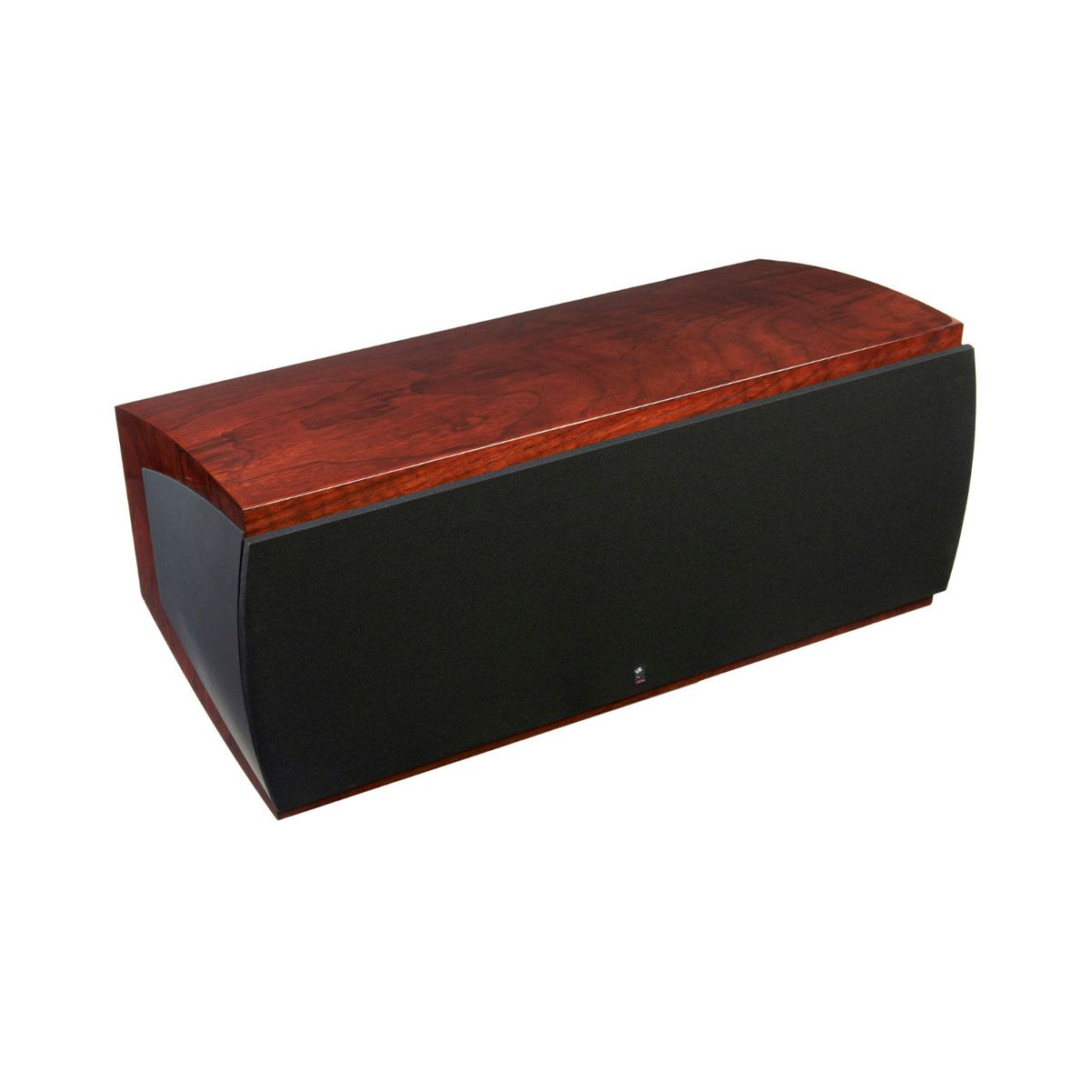 Revel C208 3-way Center Channel Loudspeaker - Walnut with grille - angled front view