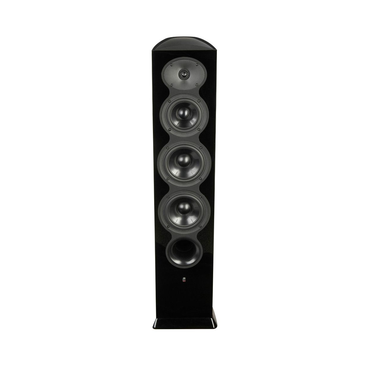 Revel F206 3-Way Floorstanding Tower Loudspeaker - Black single without grille - front view