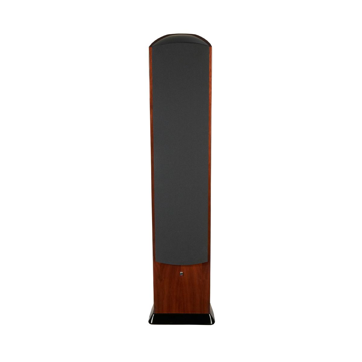 Revel F206 3-Way Floorstanding Tower Loudspeaker - Walnut single with grille - front view