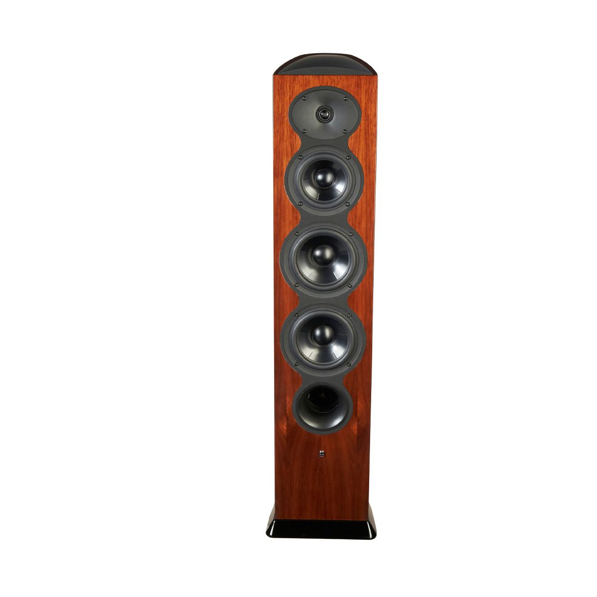 Revel F206 3-Way Floorstanding Tower Loudspeaker - Walnut single without grille - front view