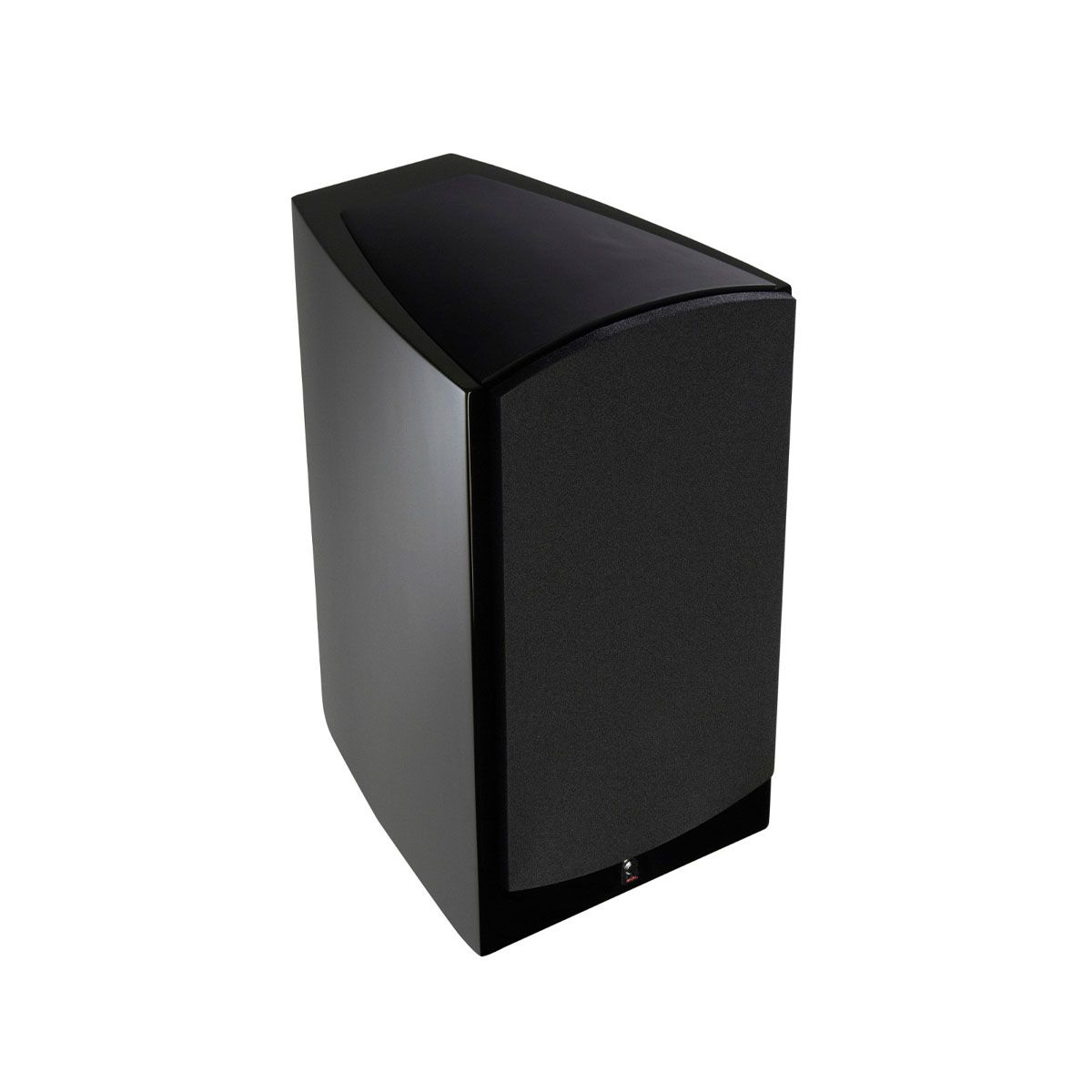 Revel M106 2-Way Bookshelf Monitor Loudspeaker - single black with grille - angled front view