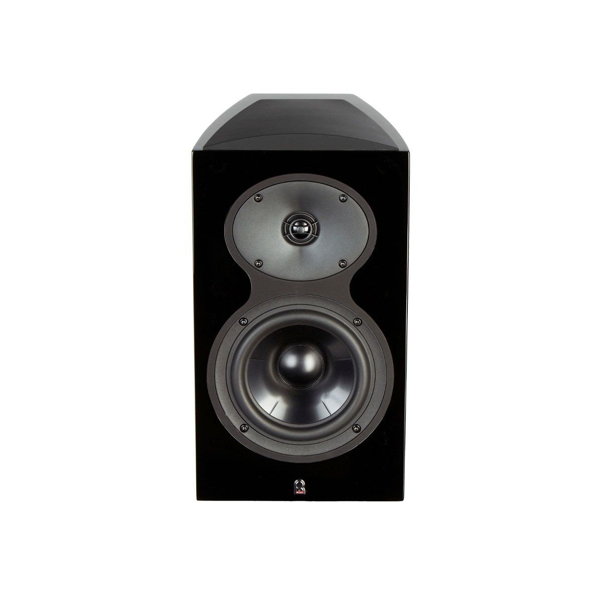 Revel M106 2-Way Bookshelf Monitor Loudspeaker - single black without grille - front view