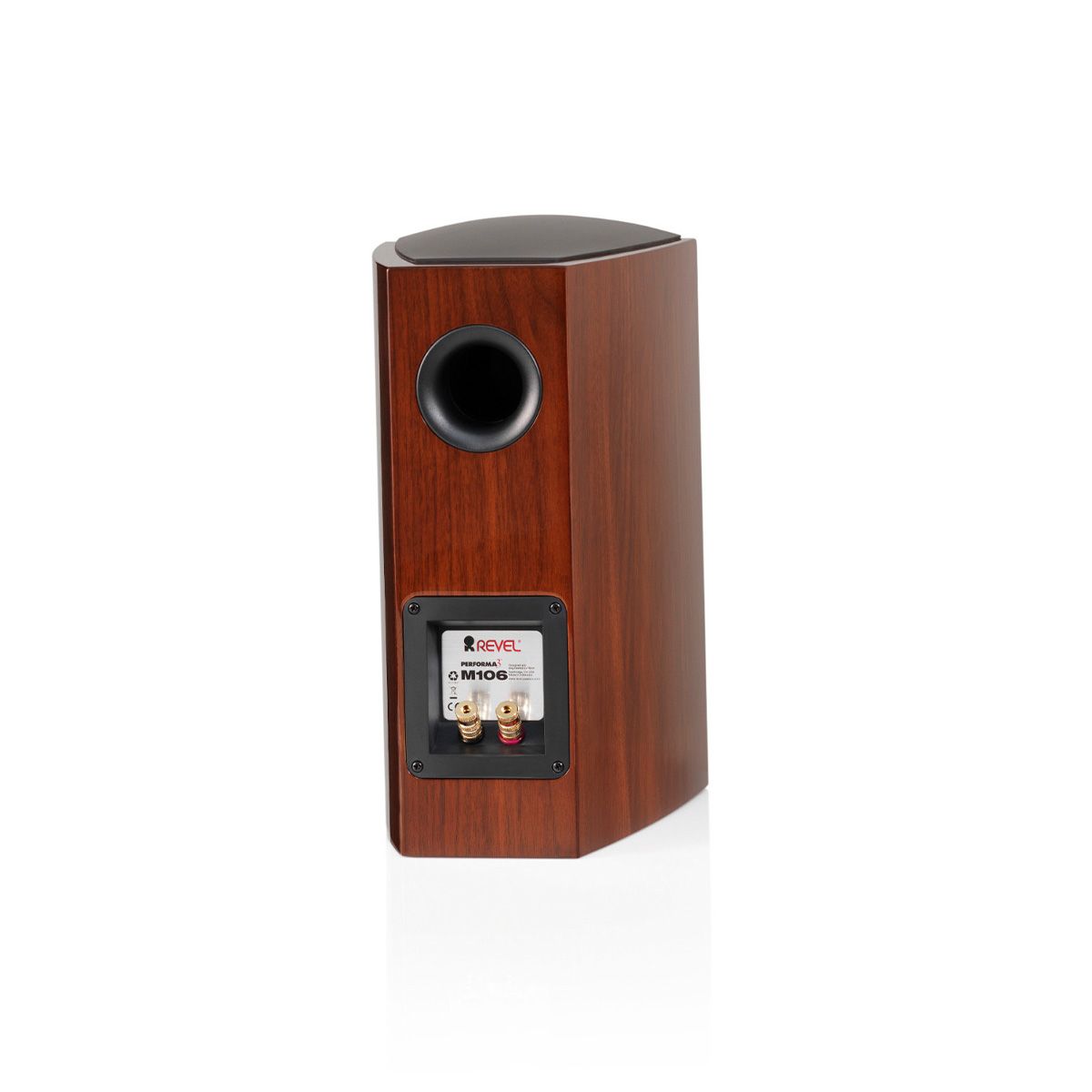 Revel M106 2-Way Bookshelf Monitor Loudspeaker - single walnut - rear view