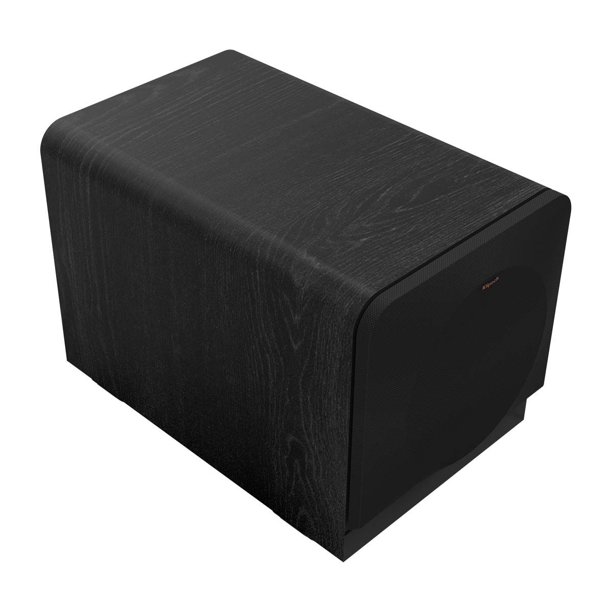 Klipsch RP-1000SW 10" Powered Subwoofer - Ebony - angled top left view with grille