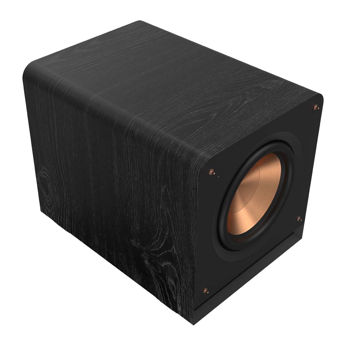 Klipsch RP-1200SW 12" Powered Subwoofer - Ebony - angled top left view without grille