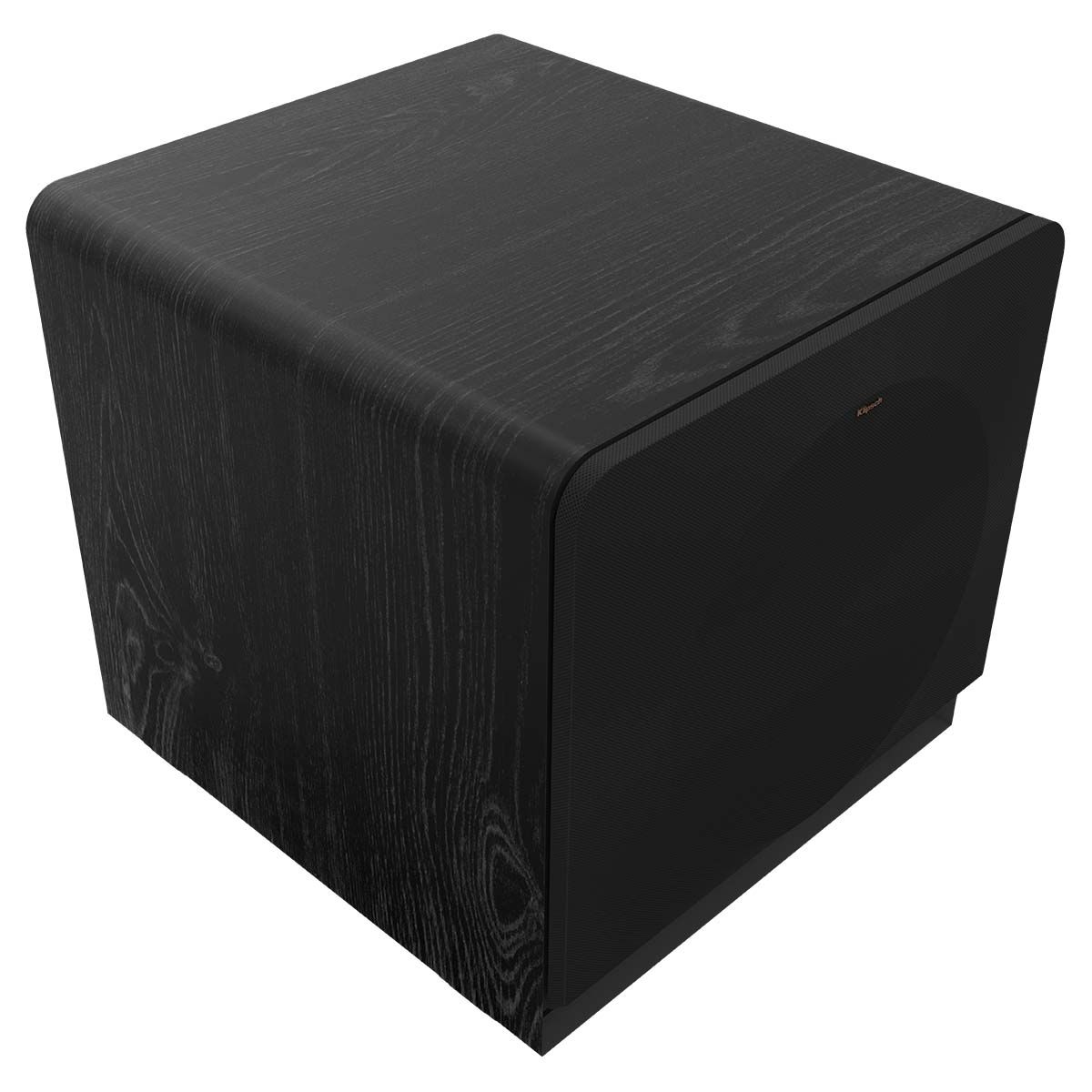Klipsch RP-1600SW 16" Powered Subwoofer - Ebony - angled top left view with grille