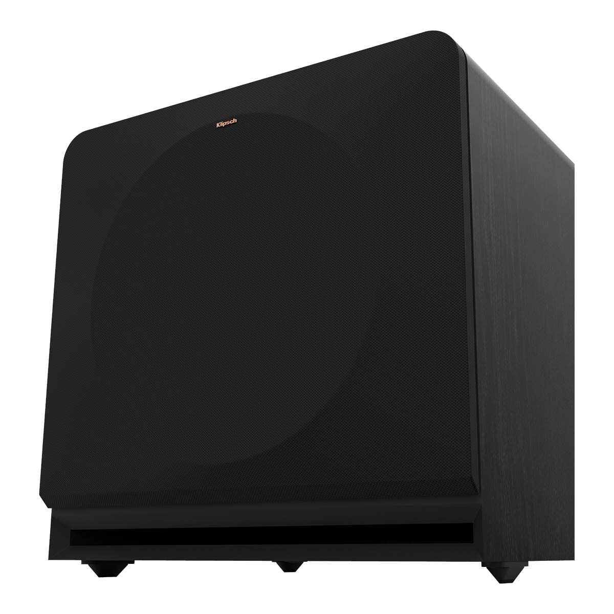 Klipsch RP-1600SW 16" Powered Subwoofer - Ebony - angled front right view with grille