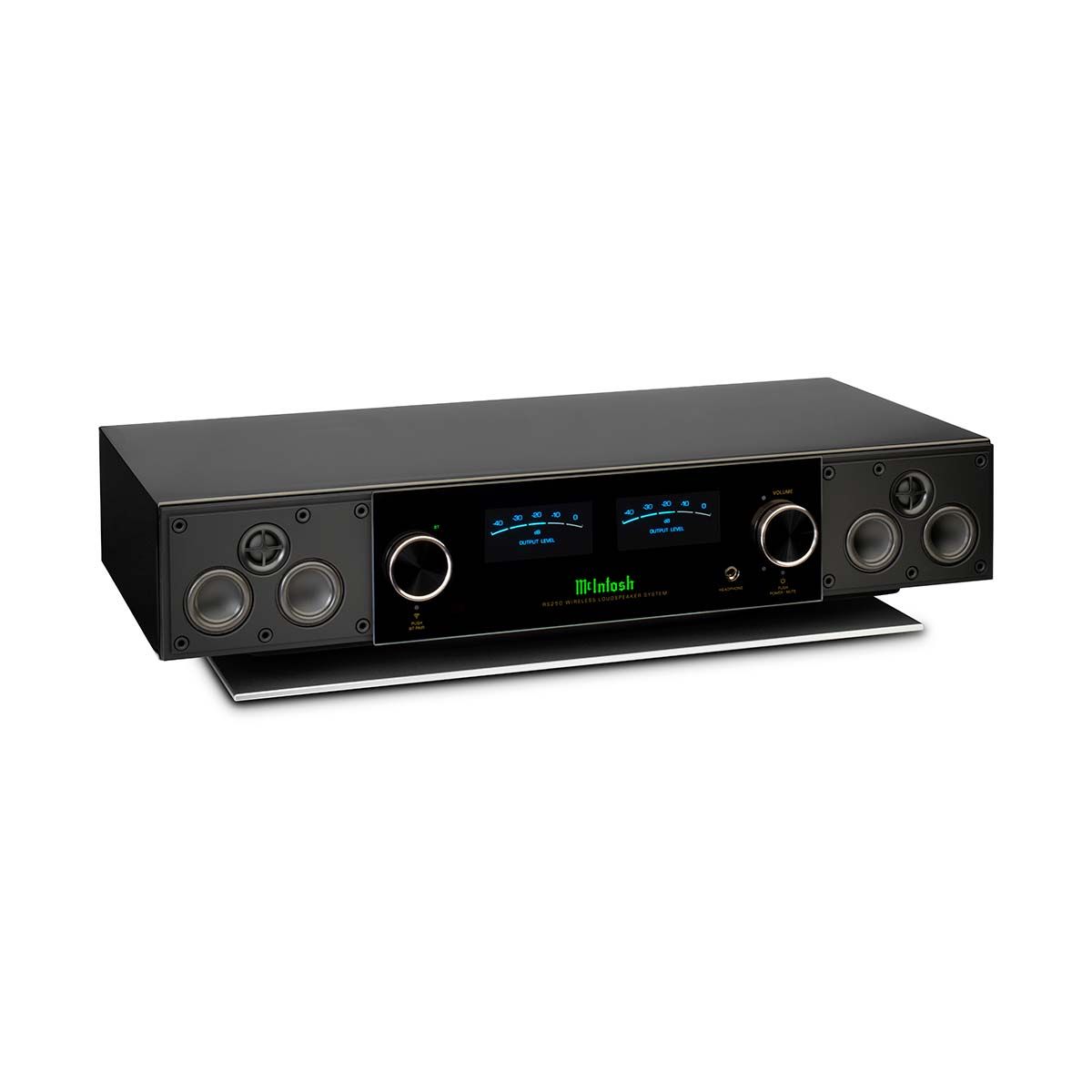 McIntosh RS250 Wireless Speaker, front angle without grille