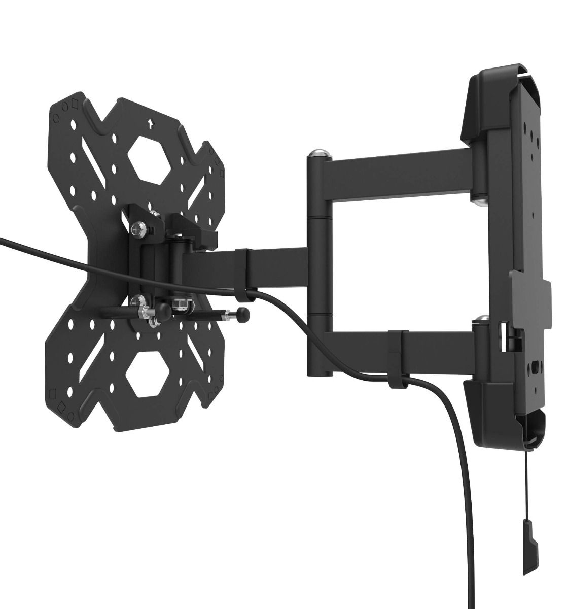 Kanto RV250G Full Motion Indoor/Outdoor TV Mount Back View with Velcro Straps for Cables