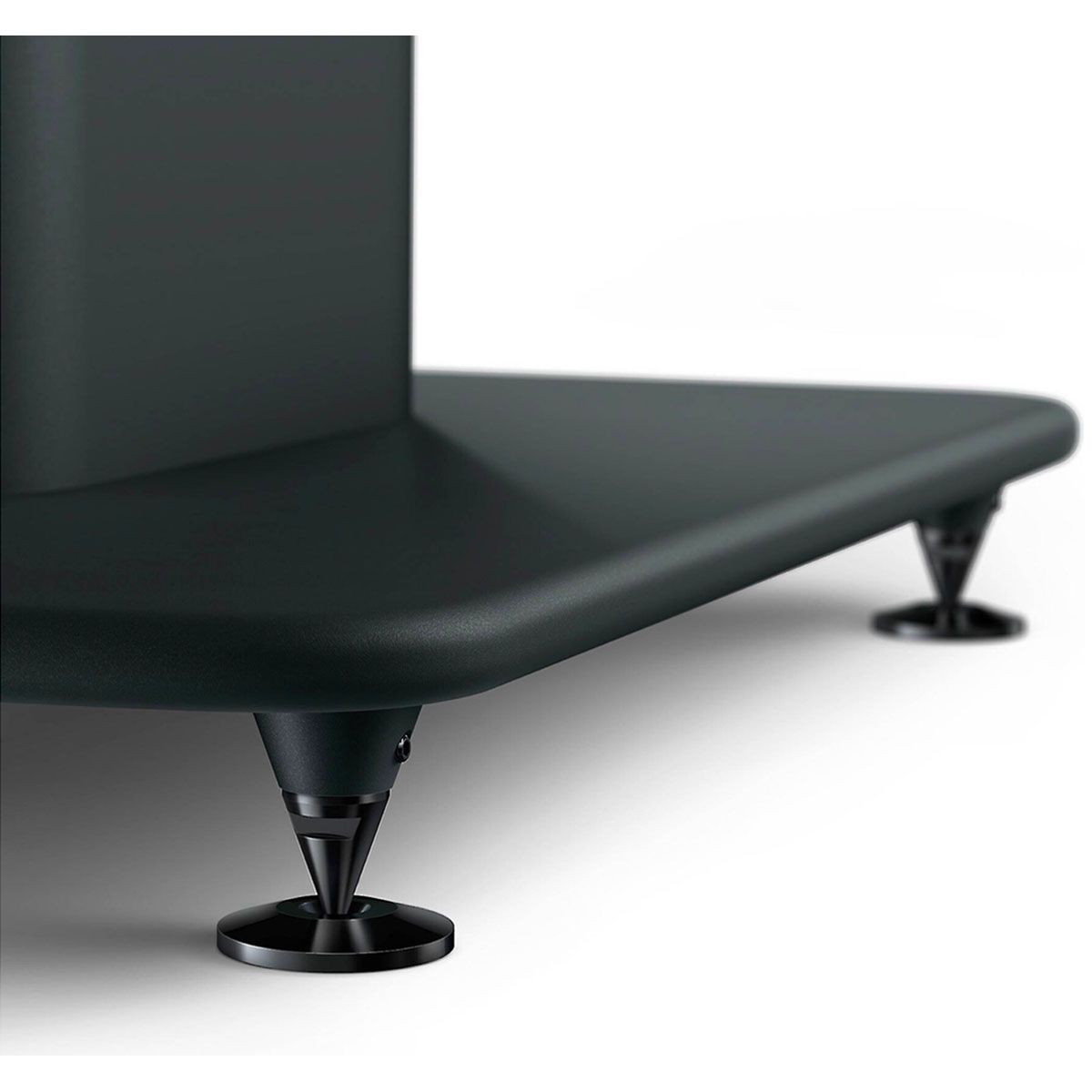 KEF S2 Speaker Stands for LS Series - Carbon Black - Pair - close-up of solid surface feet