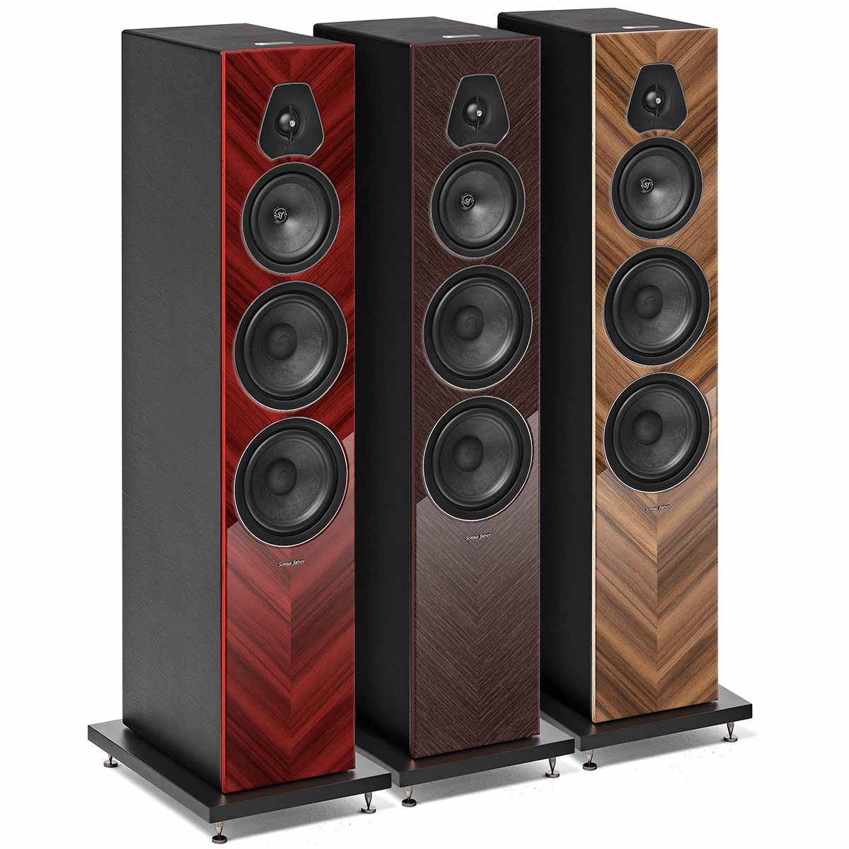 Sonus Faber Lumina V Amator Floorstanding Loudspeakers - Pair angled front view of all colorway's