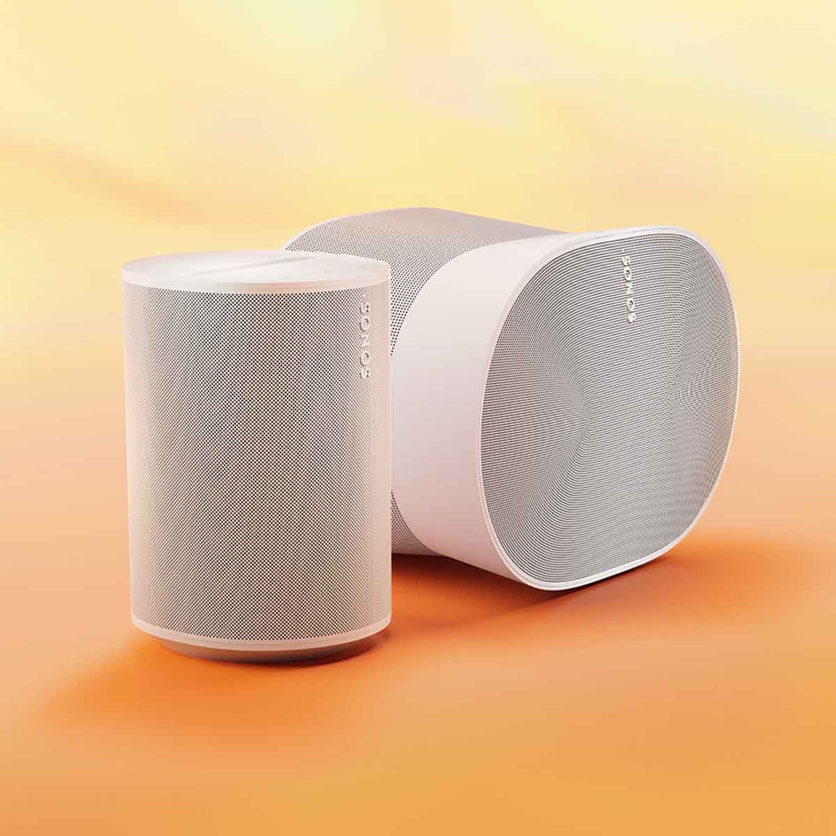 Sonos Era 100 Smart Speaker - White - with Era 300 on tie die background