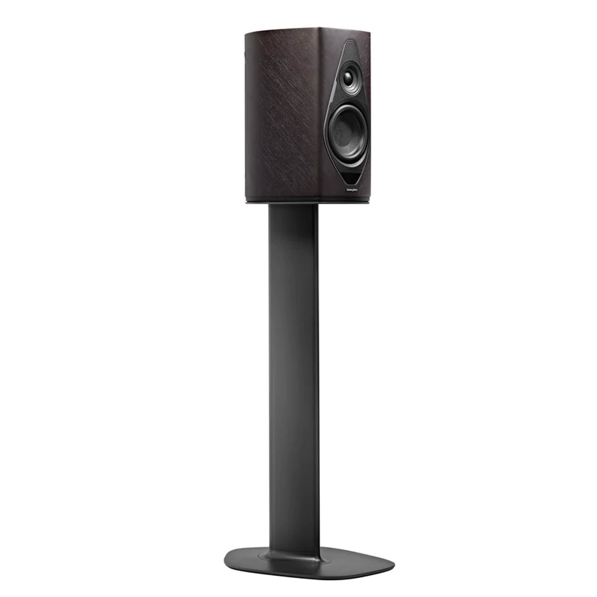 Sonus Faber Duetto Speaker Stands - Pair angled front view of single stand with graphite Duetto
