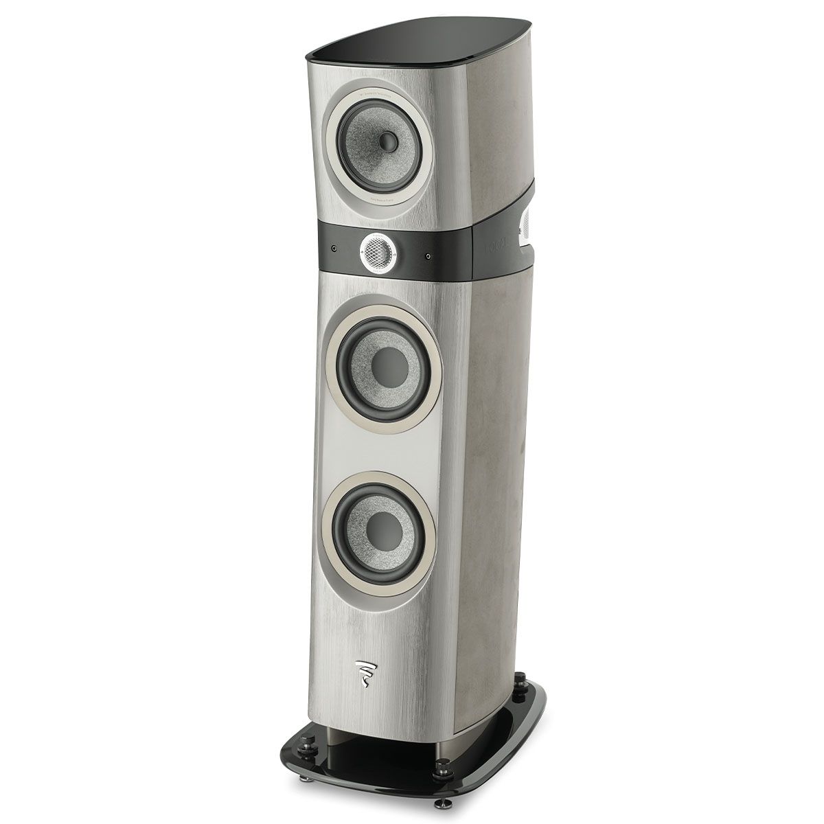 Focal Naim 10th Anniversary Edition Bundle - angled front view of Focal speaker without grille