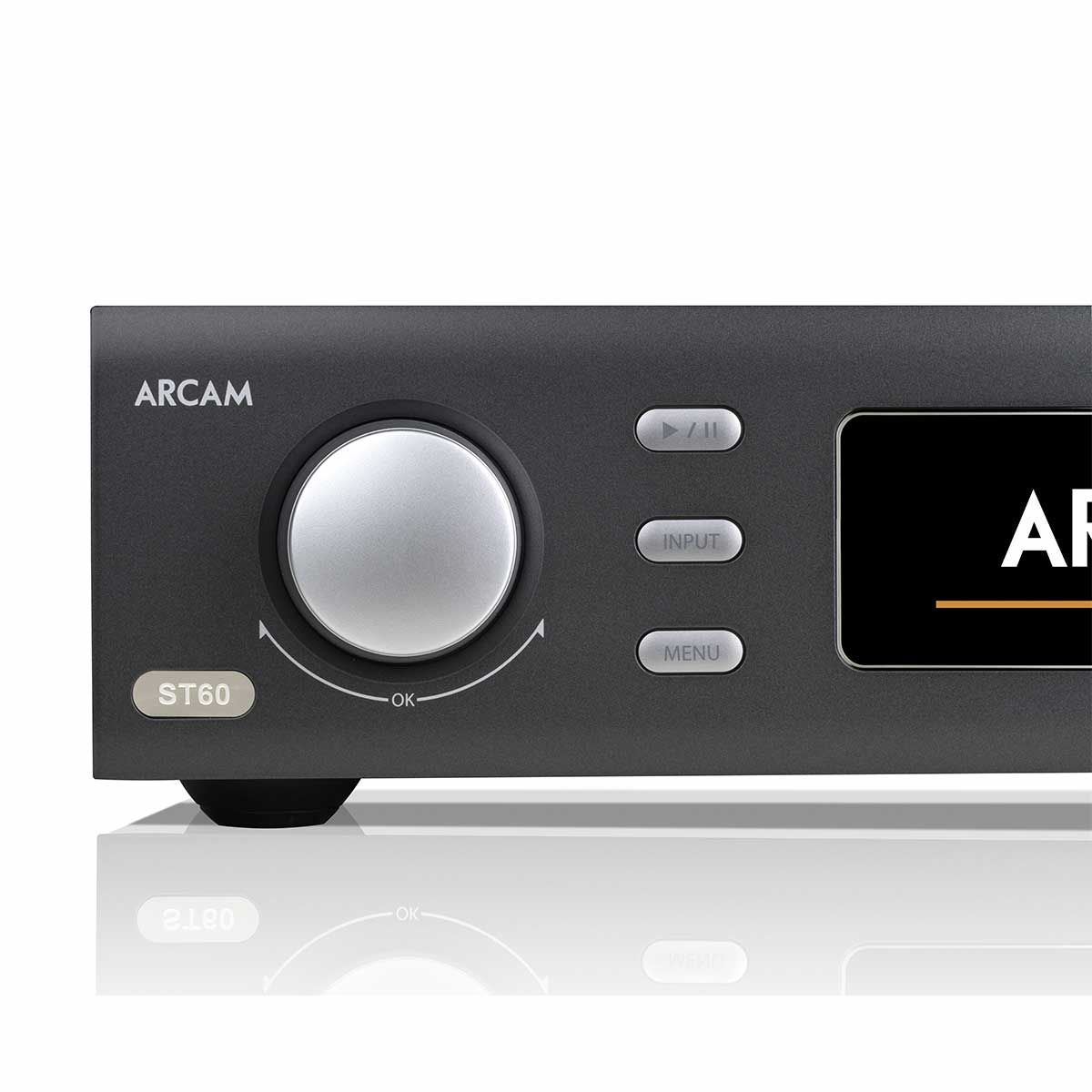 Arcam ST60 Streamer, Black, front panel detailed view