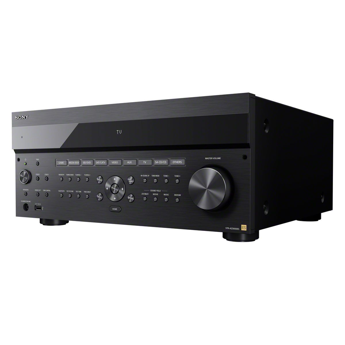 Sony STR-AZ3000ES Home Theater Receiver - angled front view without cover