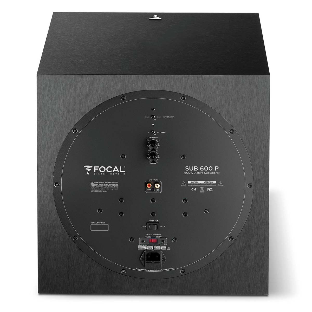 Focal Sub 600P Subwoofer rear view