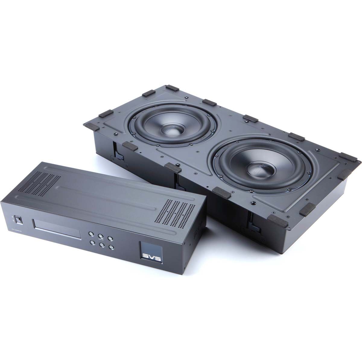 SVS 3000 In-Wall Subwoofer angled side view of front and back of enclosure
