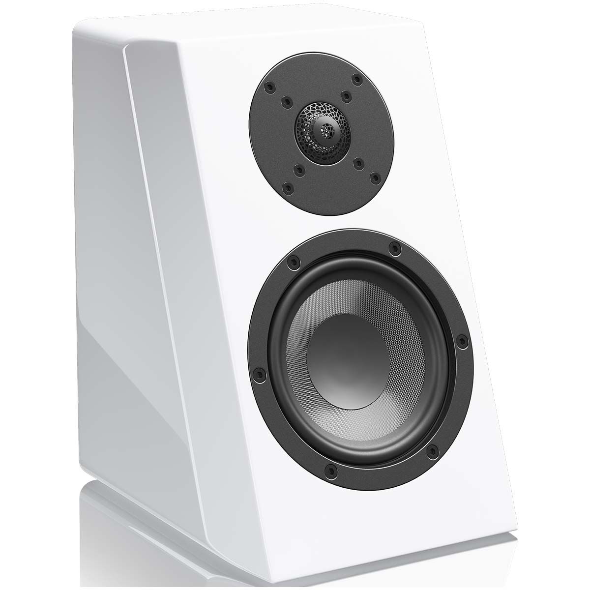 SVS Ultra Elevation Surround Speaker - single white gloss without grille - angled front view