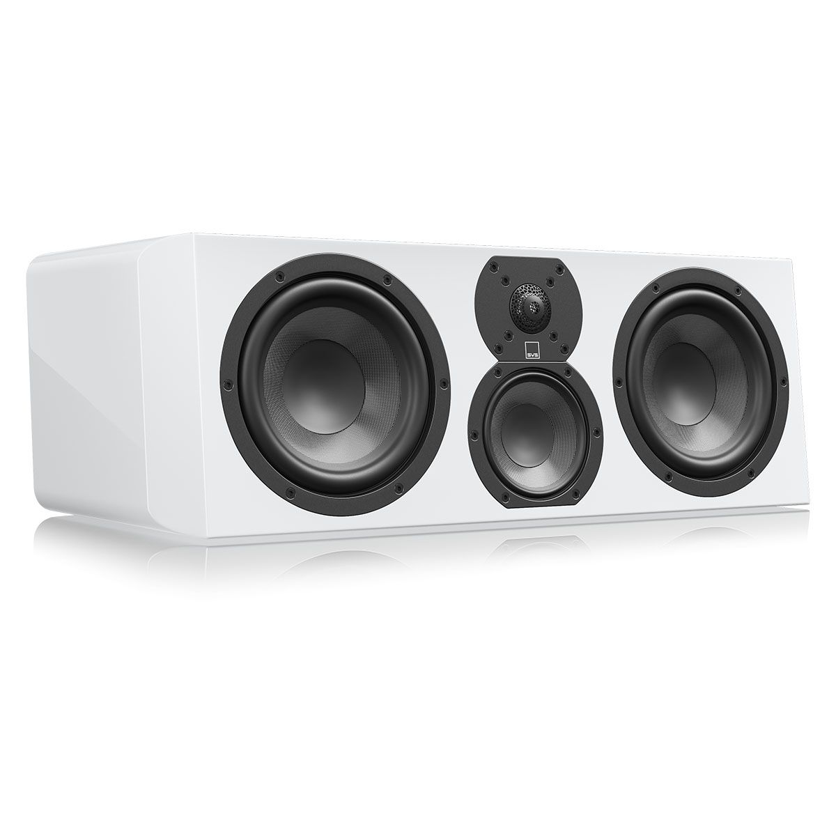 SVS Ultra Evolution Center Channel Loudspeaker - single white gloss without grille - angled front view