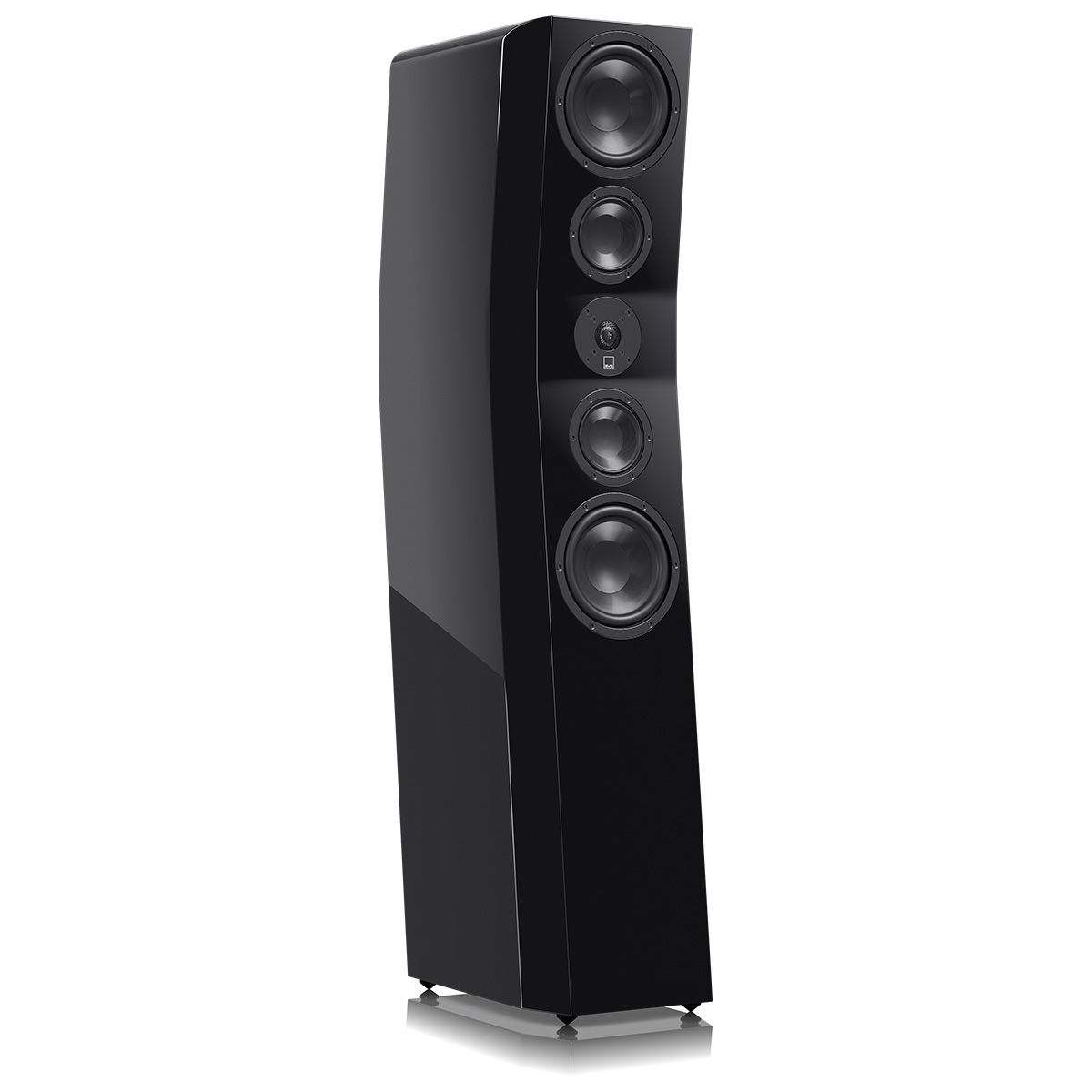 SVS Ultra Evolution Titan Floorstanding Loudspeaker - single piano black without grille - angled front view