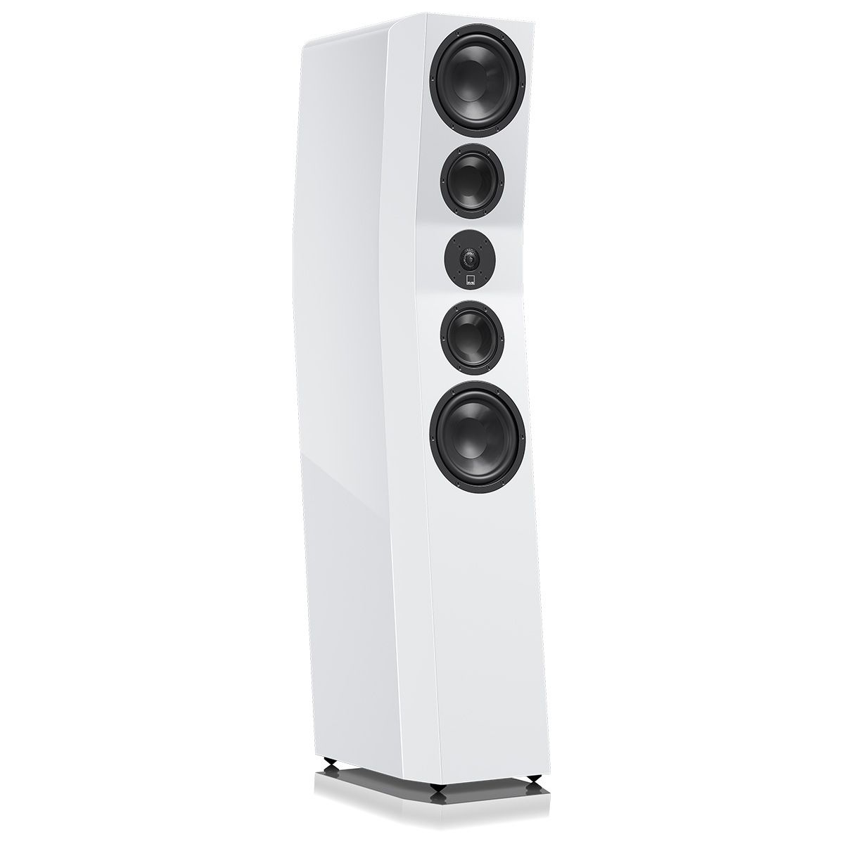 SVS Ultra Evolution Titan Floorstanding Loudspeaker - single white gloss without grille - angled front view