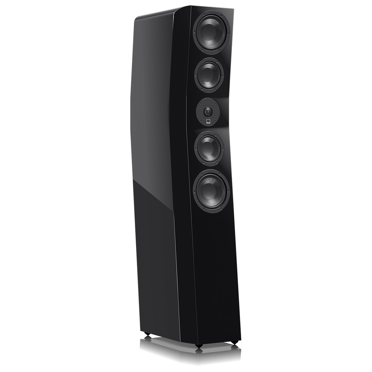 SVS Ultra Evolution Tower Floorstanding Loudspeaker - single piano black without grille - angled front view