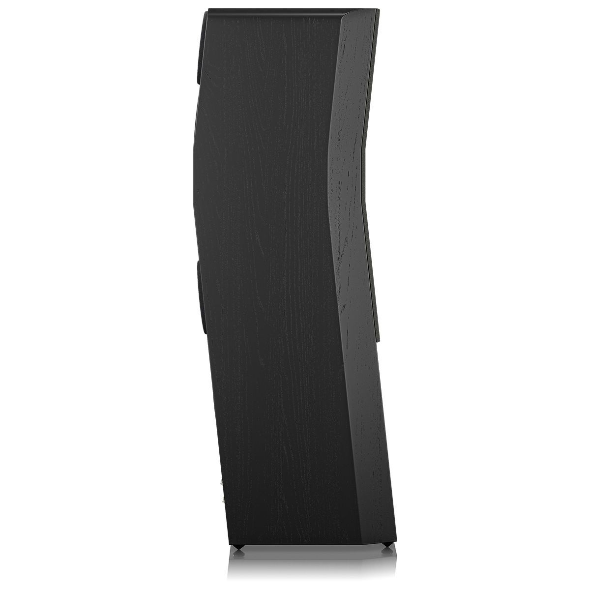 SVS Ultra Evolution Tower Floorstanding Loudspeaker - single black oak with grille - angled rear view without components