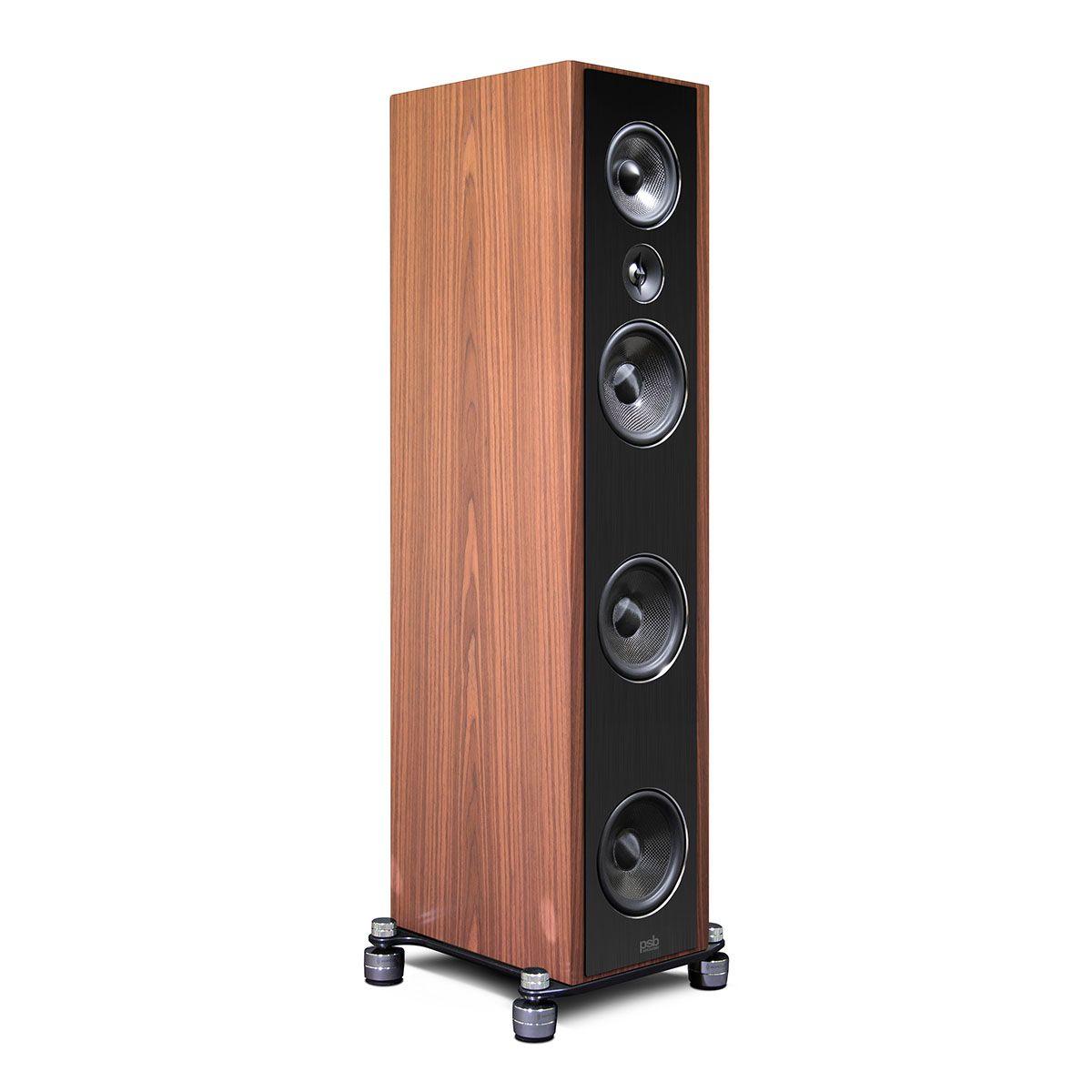 PSB Synchrony T600 Premium Tower Speaker - Walnut - single angled front view