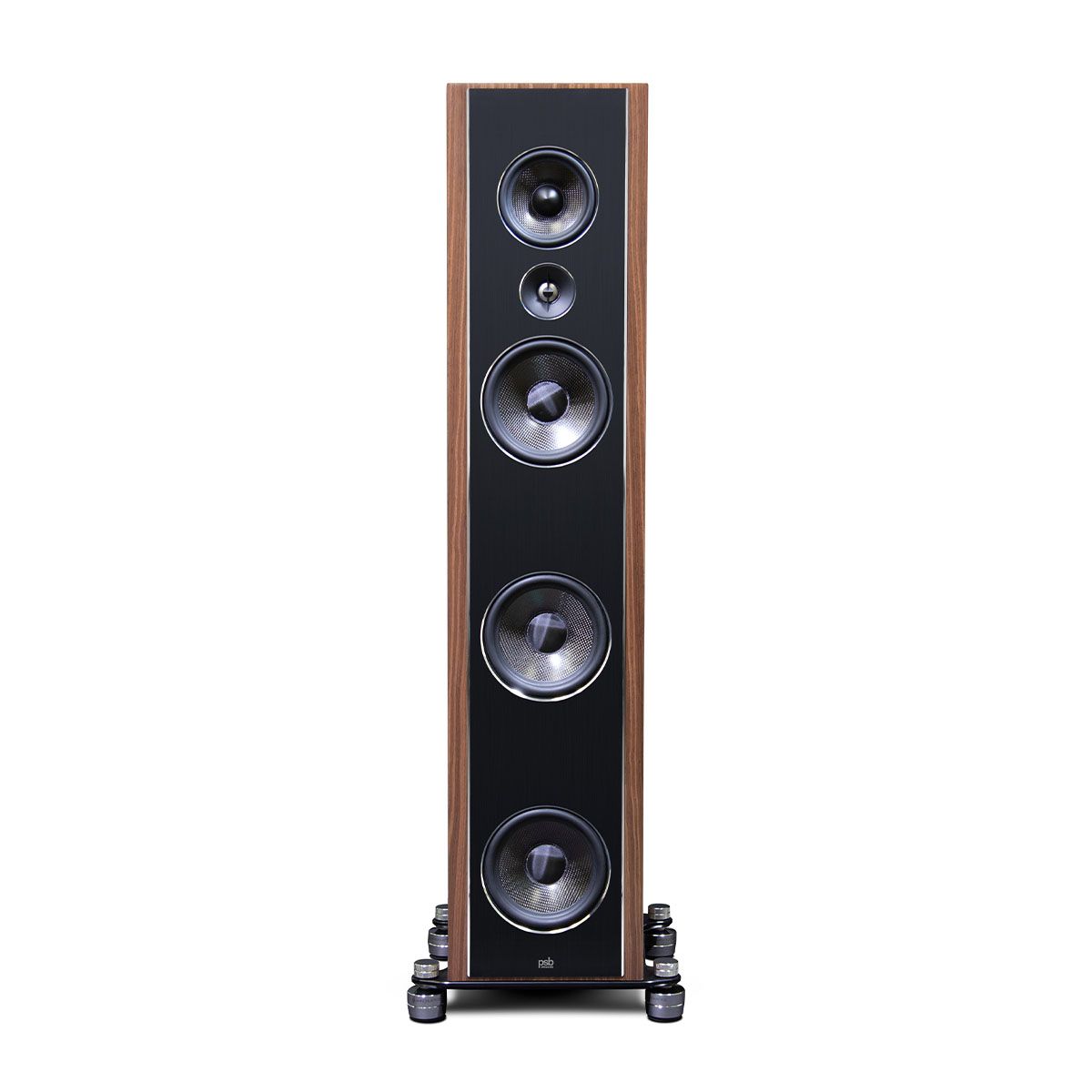 PSB Synchrony T800 Premium Tower Speaker - single walnut - front view