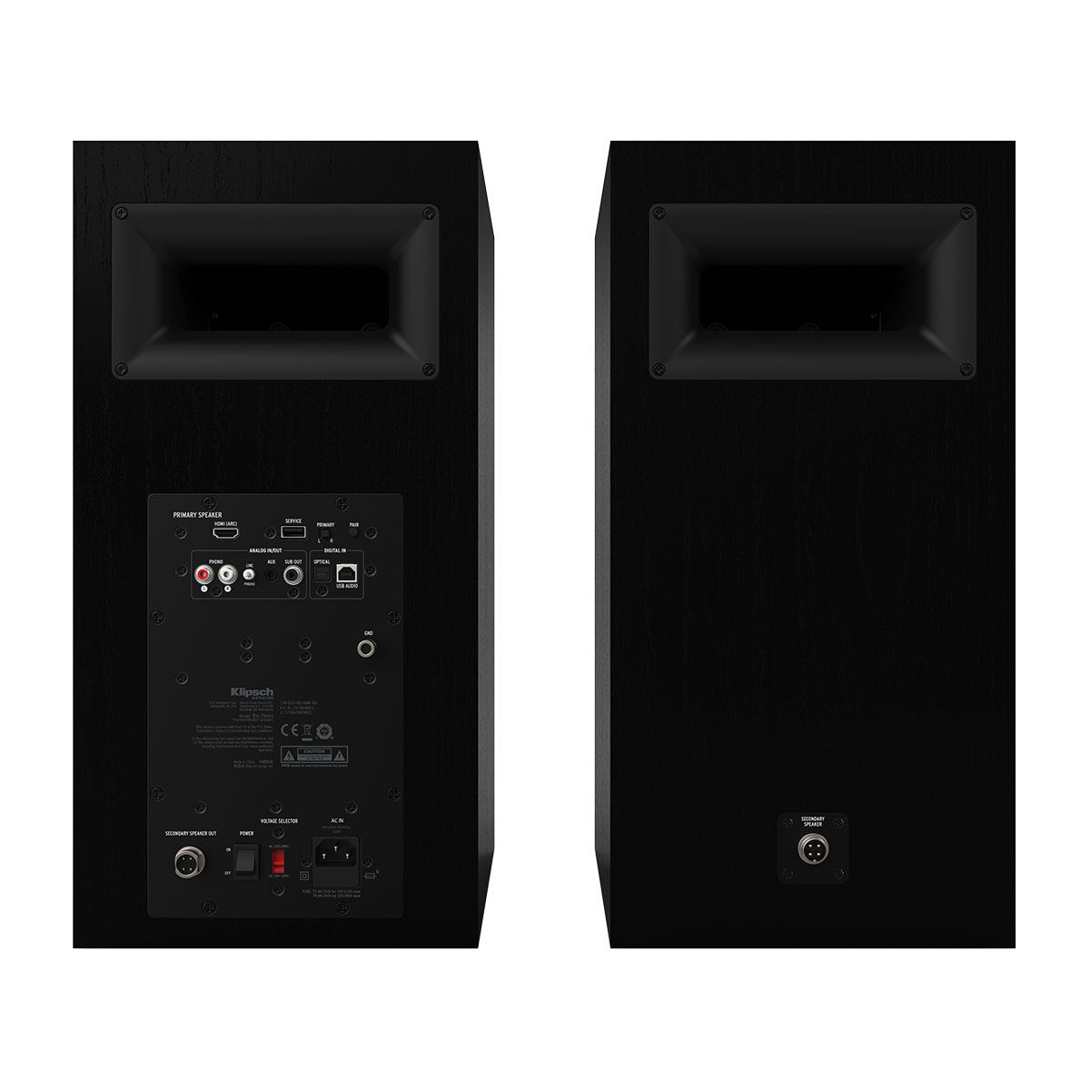 Klipsch The Nines Powered Speakers - Pair - black rear view