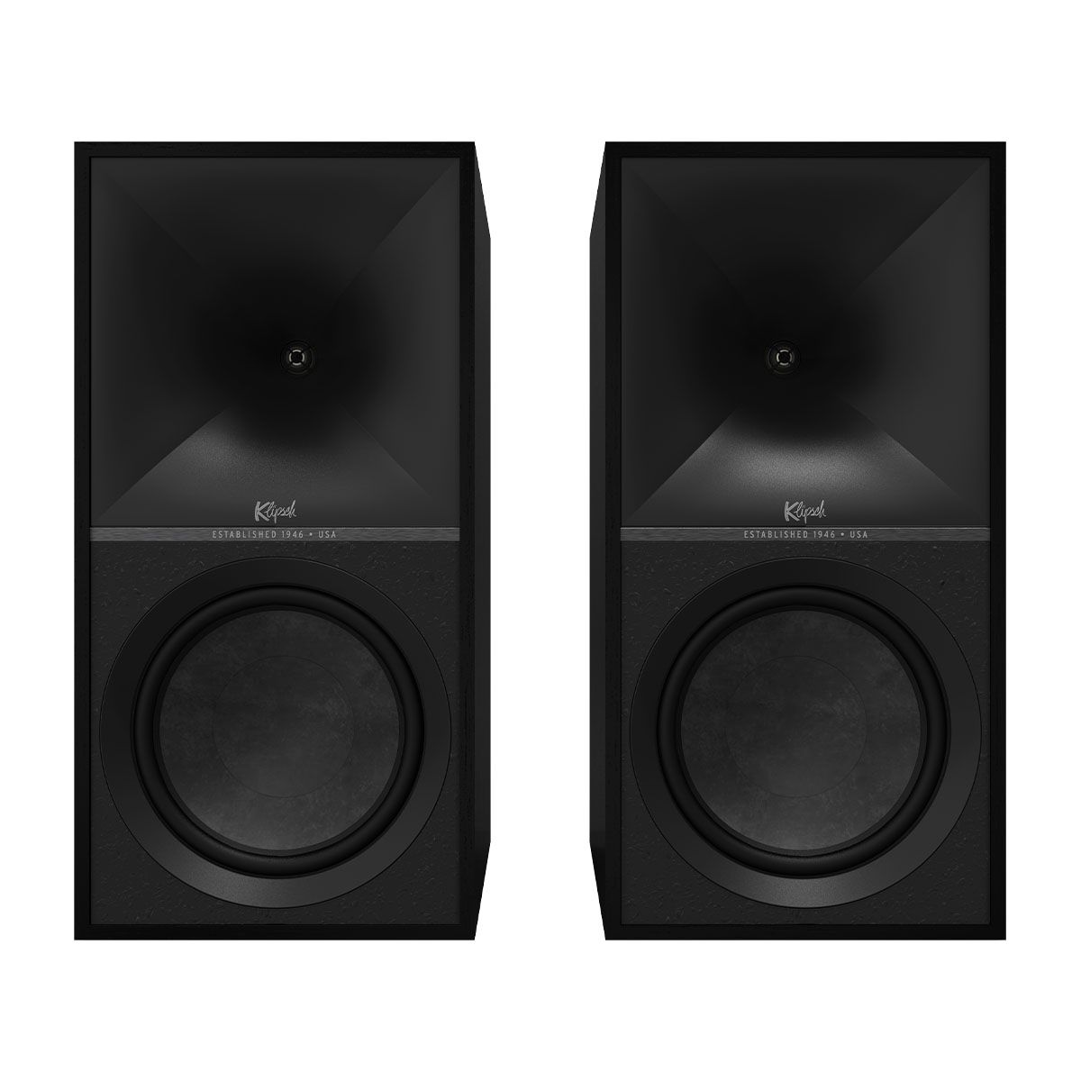 Klipsch The Nines Powered Speakers - Pair - black front view without grille