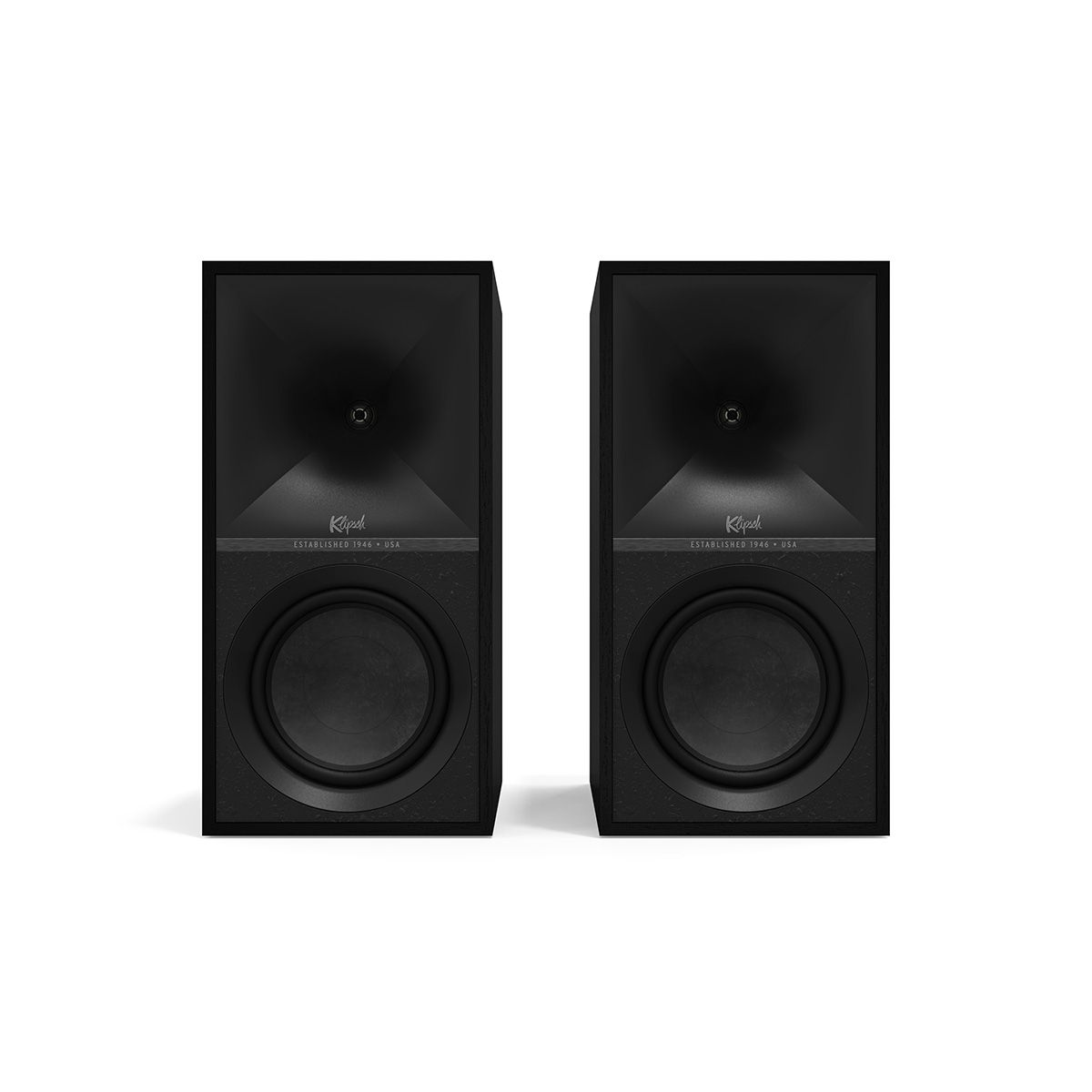 Klipsch The Sevens Powered Speakers - Pair - black front view without grille