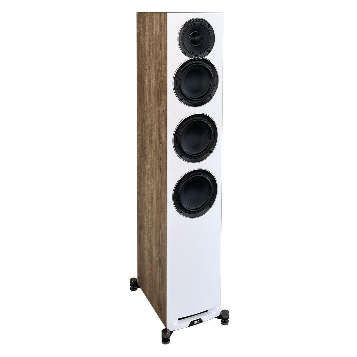 ELAC Uni-Fi Reference UFR52 Tower Speaker - White front angle w/o grill