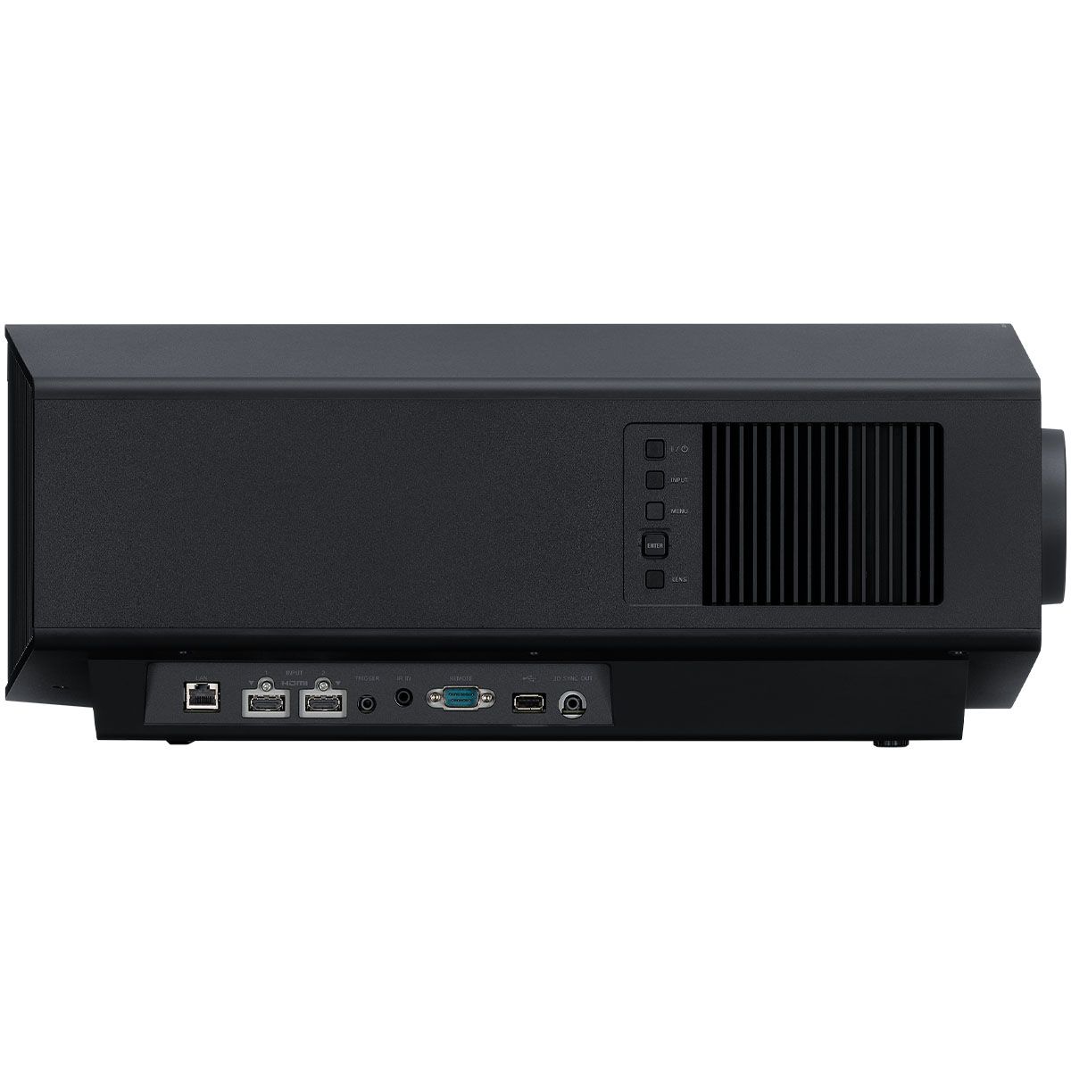 Sony VPL-XW6000ES Native 4K SXRD Laser Projector - Side view w/ inputs - black