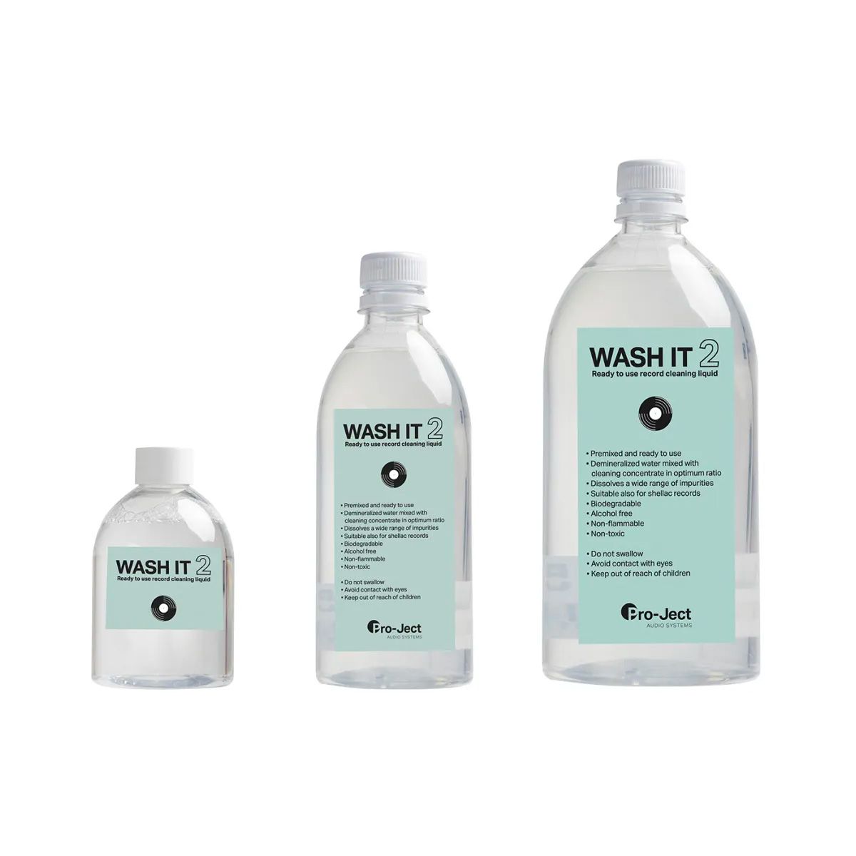 Pro-Ject Wash It 2 Eco-Friendly Record Cleaning Fluid - 100ML, 500ML, 1000ML lineup