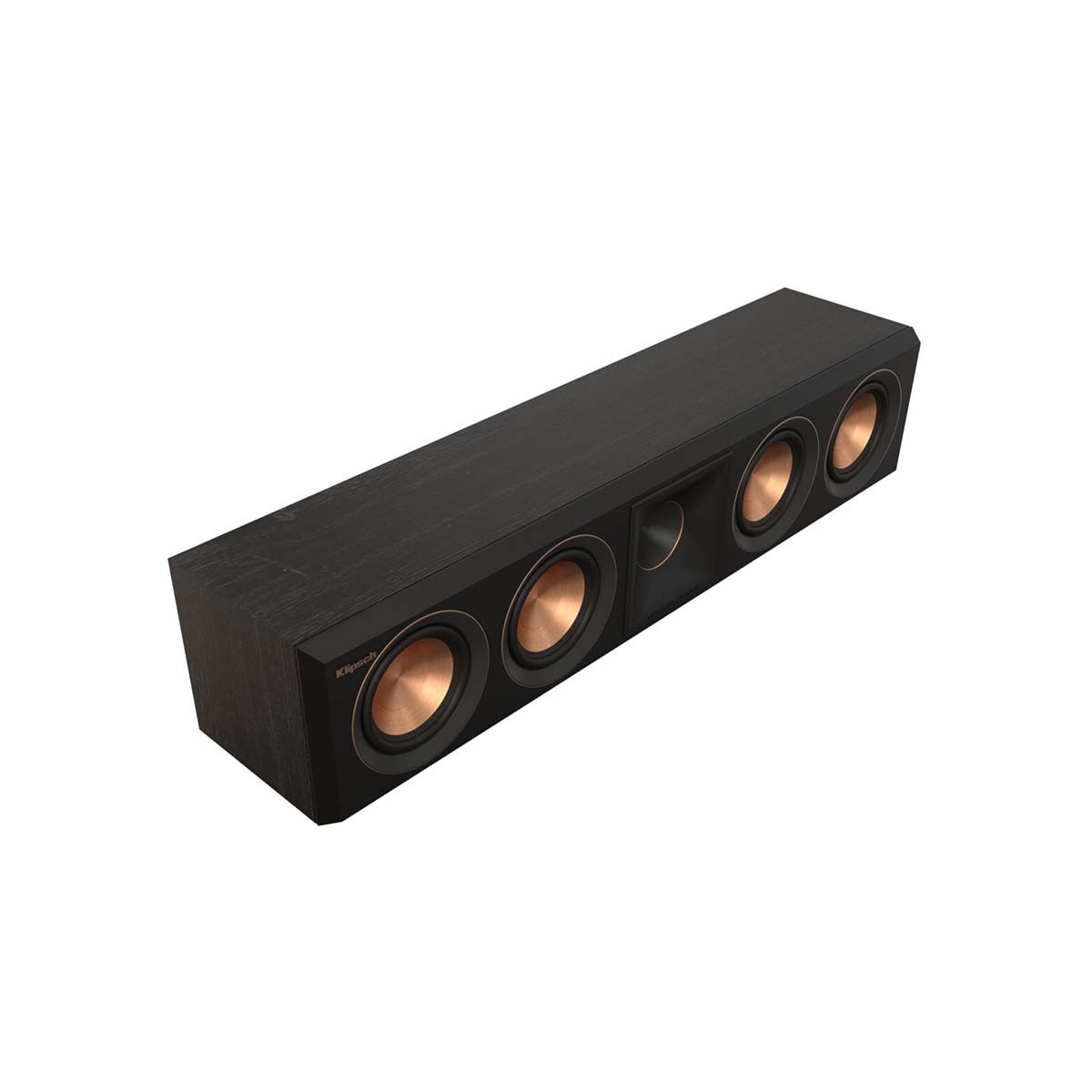 Klipsch RP-404C II Center Channel Speaker - Ebony - angled front view without grill