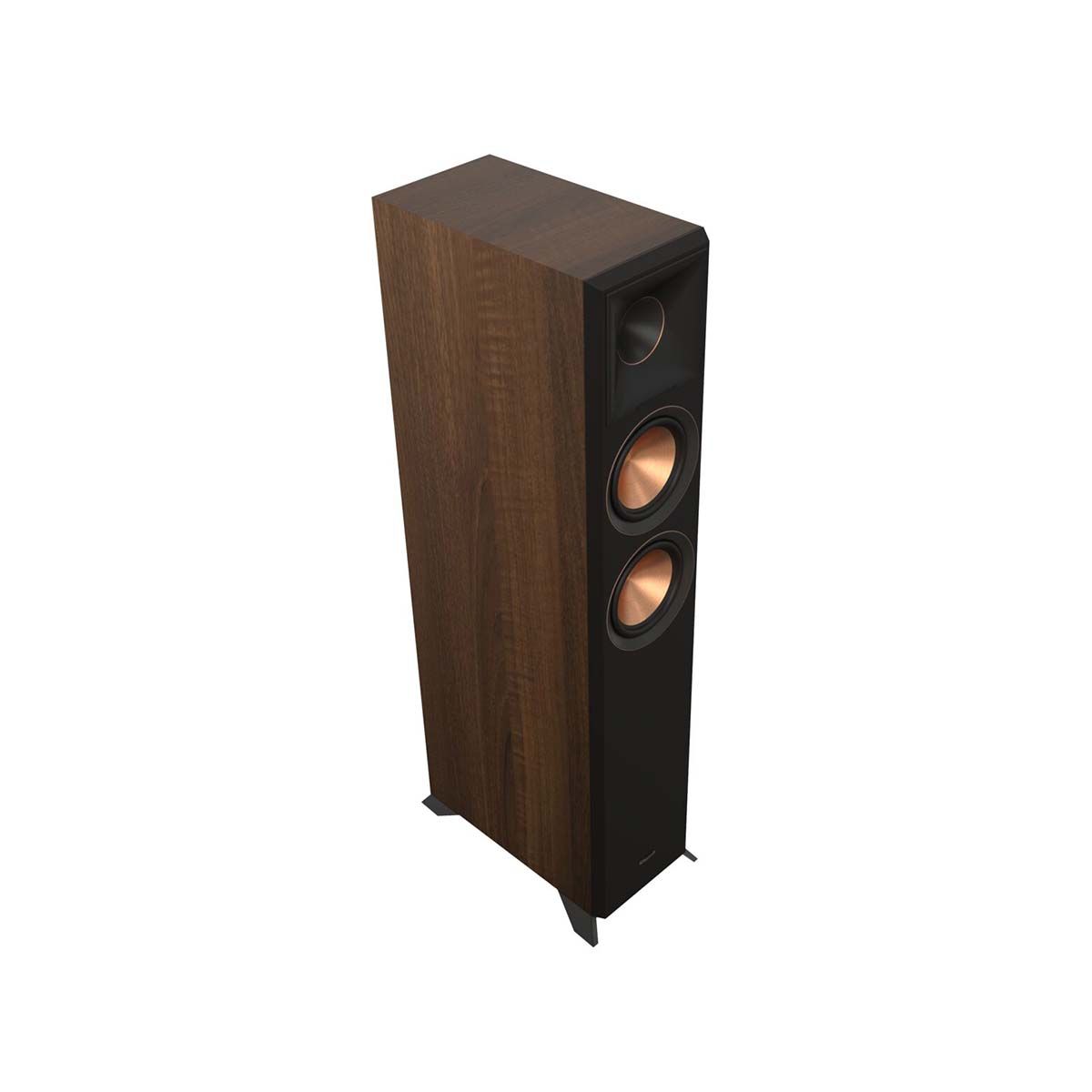 Klipsch RP-5000F II Floorstanding Speaker - Walnut - angled front view without grill