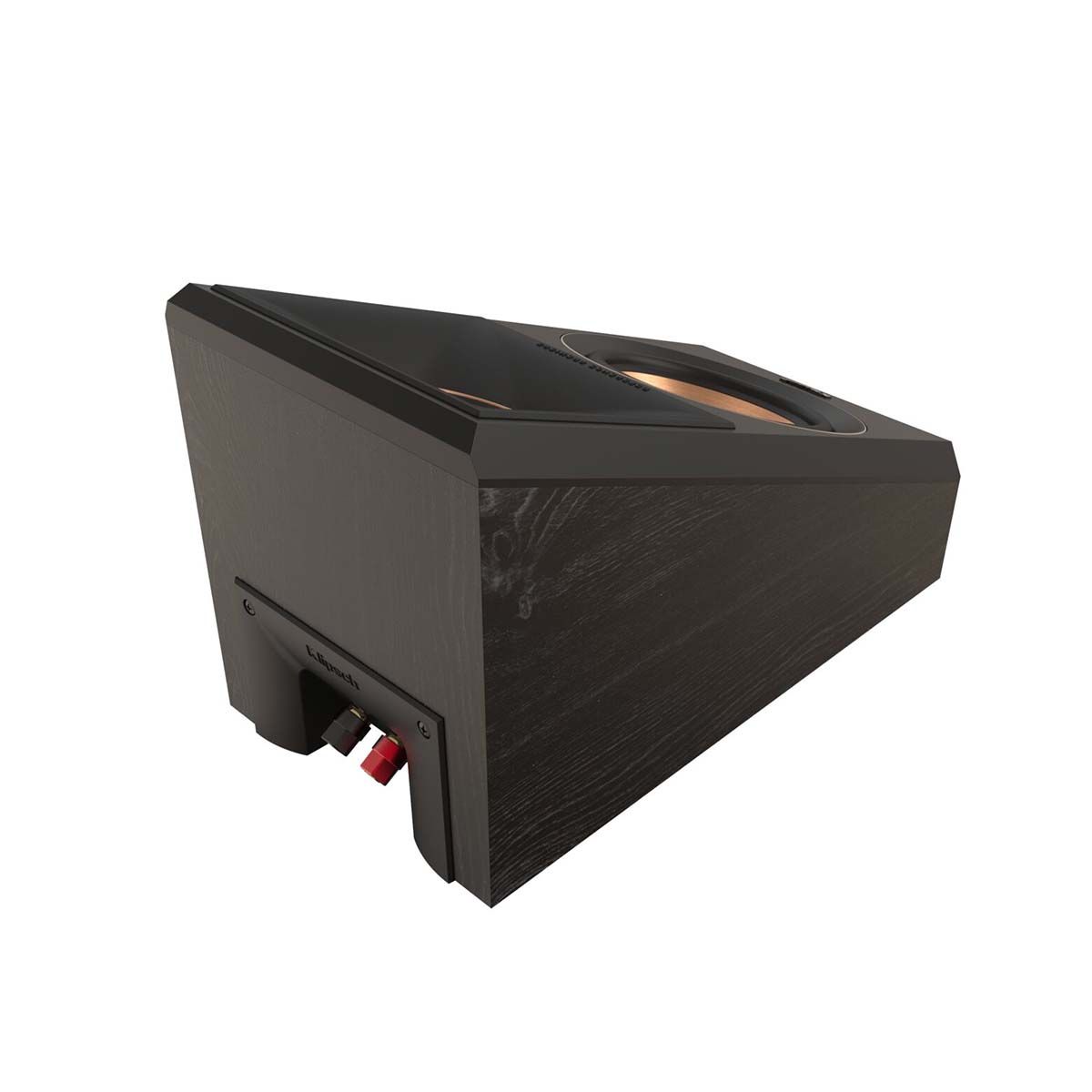 Klipsch RP-500SA II Surround/Atmos Speakers - Ebony - Pair - angled rear view of single without grill