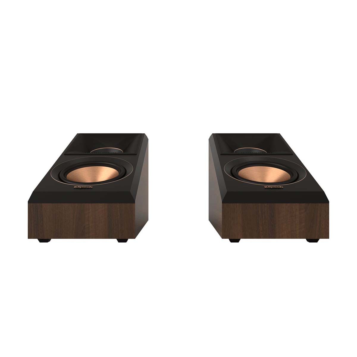 Klipsch RP-500SA II Surround/Atmos Speakers - Walnut - Pair - front view of pair without grills