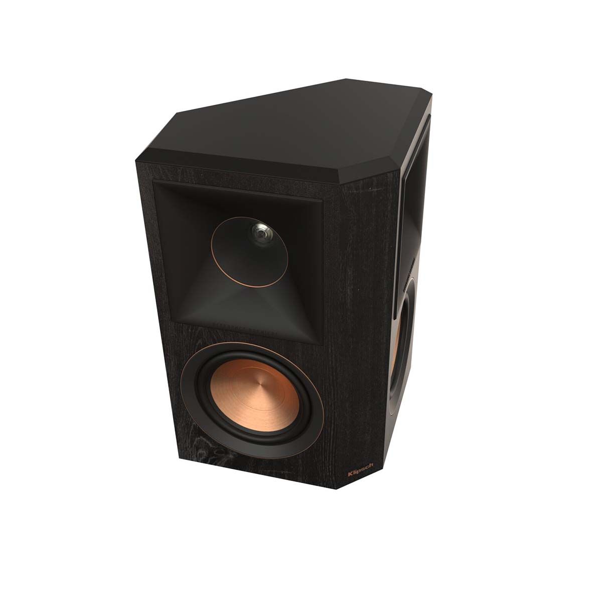 Klipsch RP-502S II Surround Speakers - Ebony - angled view of single without grill