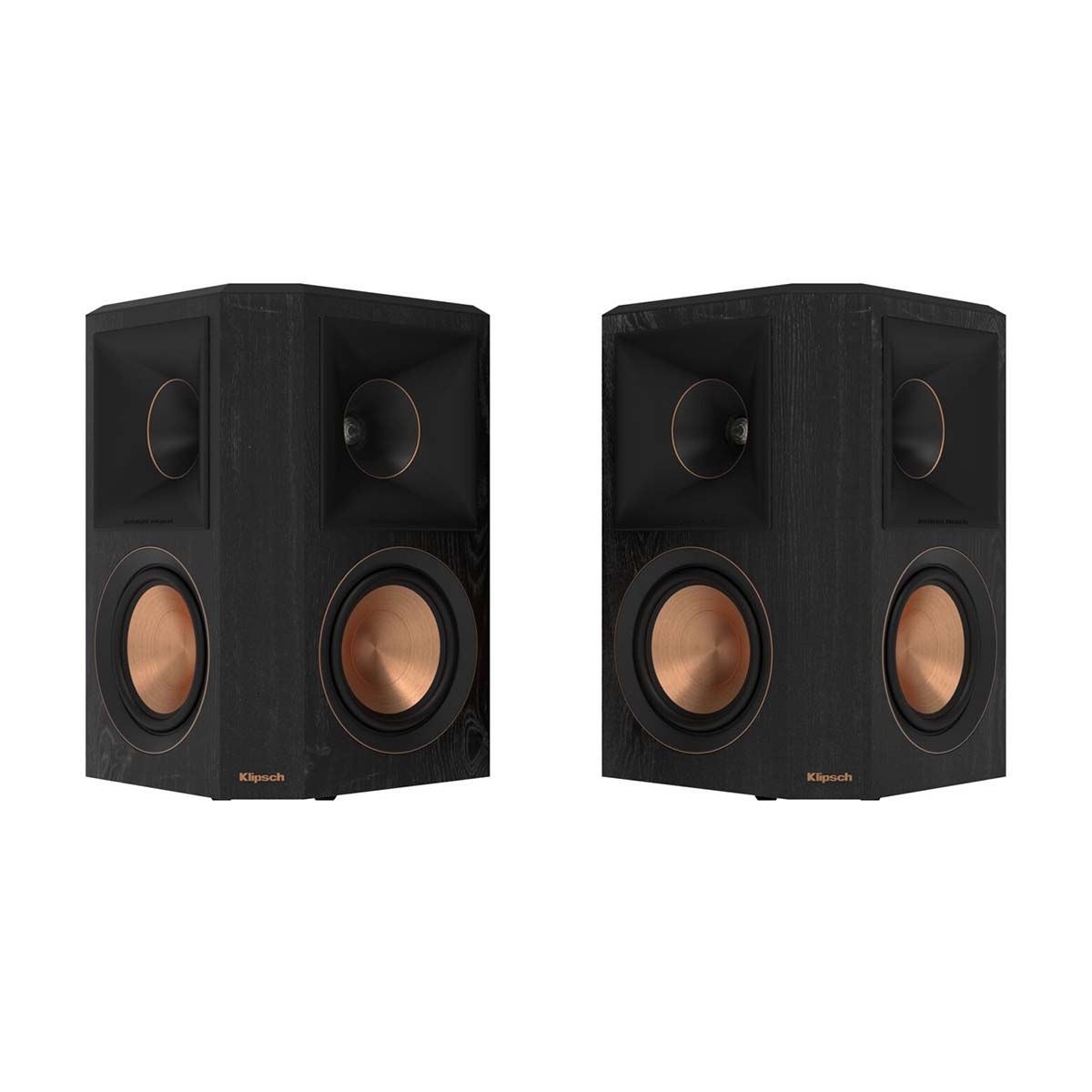 Klipsch RP-502S II Surround Speakers - Ebony - front view of pair without grills