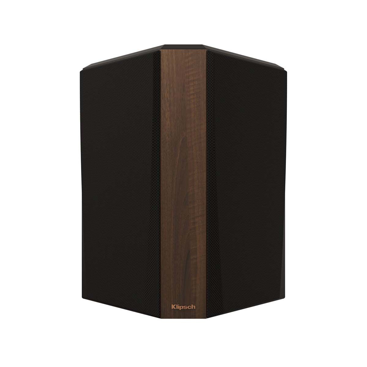 Klipsch RP-502S II Surround Speakers - Walnut - front view of single with grill