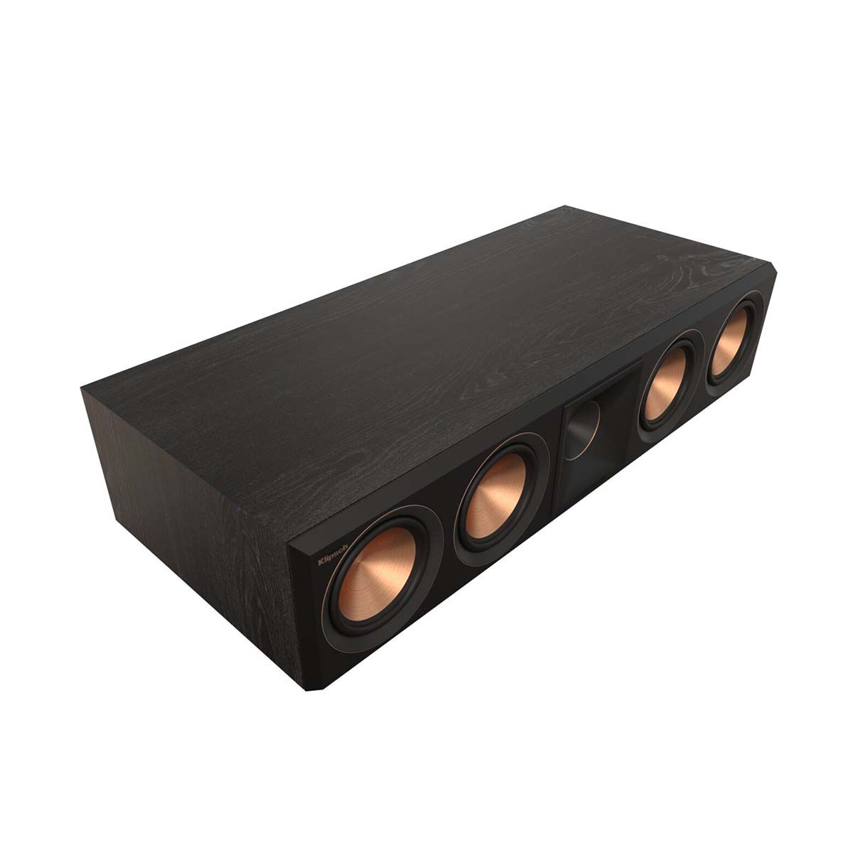 Klipsch RP-504C II Center Channel Speaker - Ebony - top angled front view without grill