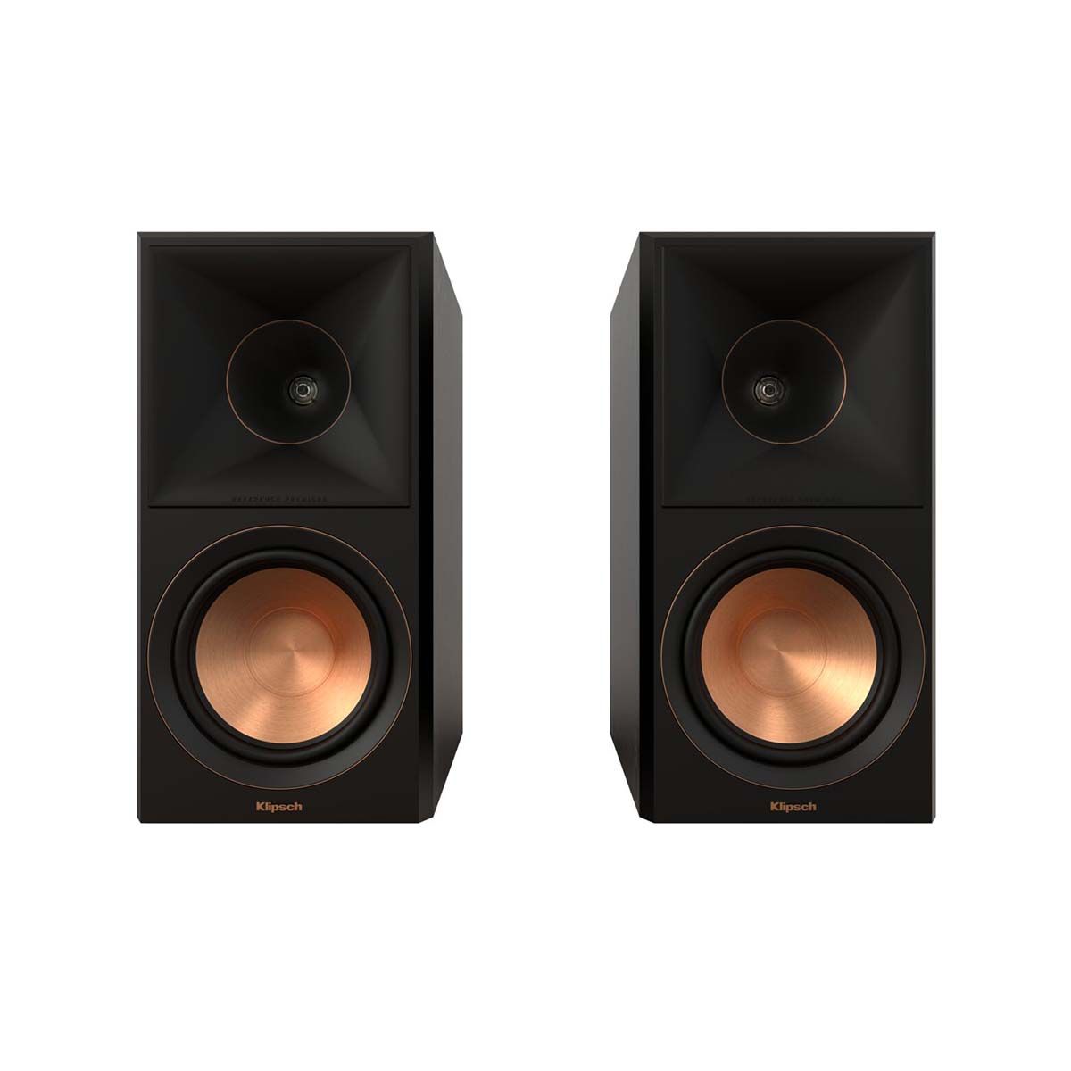 Klipsch RP-600M II Bookshelf Speakers - Ebony - Pair - front view of pair without grills