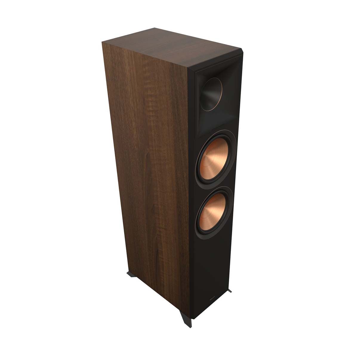 Klipsch RP-8000F II Floorstanding Speaker - Walnut - angled front view without grill
