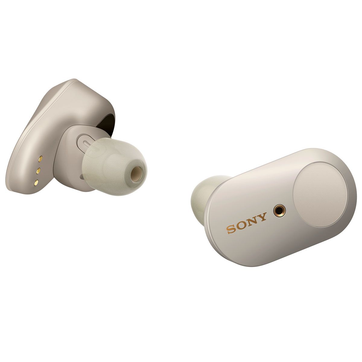 Sony WF-1000XM3 Noise Cancelling Truly Wireless In-Ear Headphones - silver - Front angled view